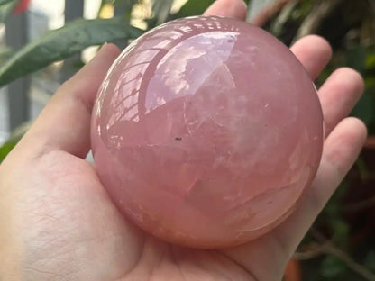 Madagascar Rose Quartz in Star Quartz Sphere Ball 100% Natural Crystal Gemstone - JING WEN CRYSTAL