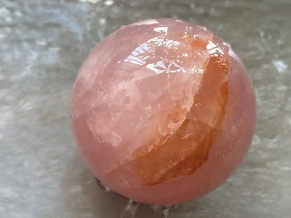 Madagascar Rose Quartz in Star Quartz Sphere Ball 100% Natural Crystal Gemstone - JING WEN CRYSTAL