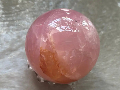 Madagascar Rose Quartz in Star Quartz Sphere Ball 100% Natural Crystal Gemstone - JING WEN CRYSTAL