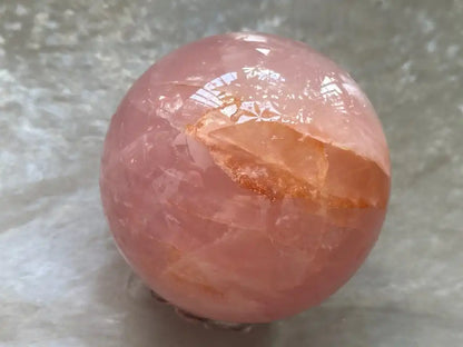 Madagascar Rose Quartz in Star Quartz Sphere Ball 100% Natural Crystal Gemstone - JING WEN CRYSTAL