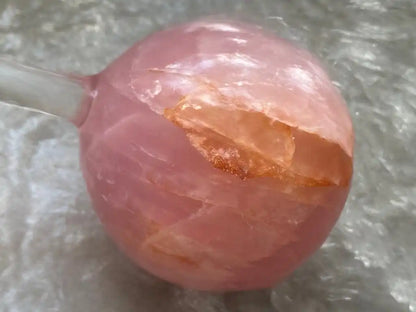 Madagascar Rose Quartz in Star Quartz Sphere Ball 100% Natural Crystal Gemstone - JING WEN CRYSTAL