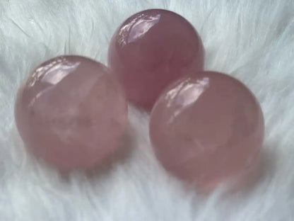 Madagascar Rose Quartz in Star Quartz Sphere Ball 100% Natural Crystal Gemstone - JING WEN CRYSTAL