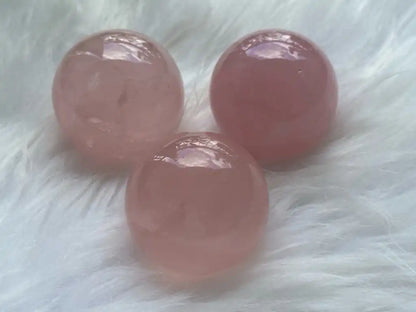 Madagascar Rose Quartz in Star Quartz Sphere Ball 100% Natural Crystal Gemstone - JING WEN CRYSTAL