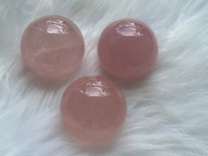 Madagascar Rose Quartz in Star Quartz Sphere Ball 100% Natural Crystal Gemstone - JING WEN CRYSTAL