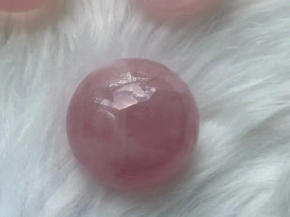 Madagascar Rose Quartz in Star Quartz Sphere Ball 100% Natural Crystal Gemstone - JING WEN CRYSTAL