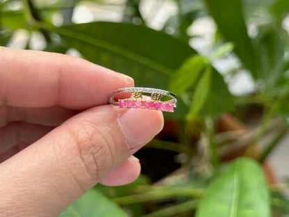 India Ruby Prosperity Ring in Silver 925 A Grade 100% Natural Crystal Gemstone - JING WEN CRYSTAL