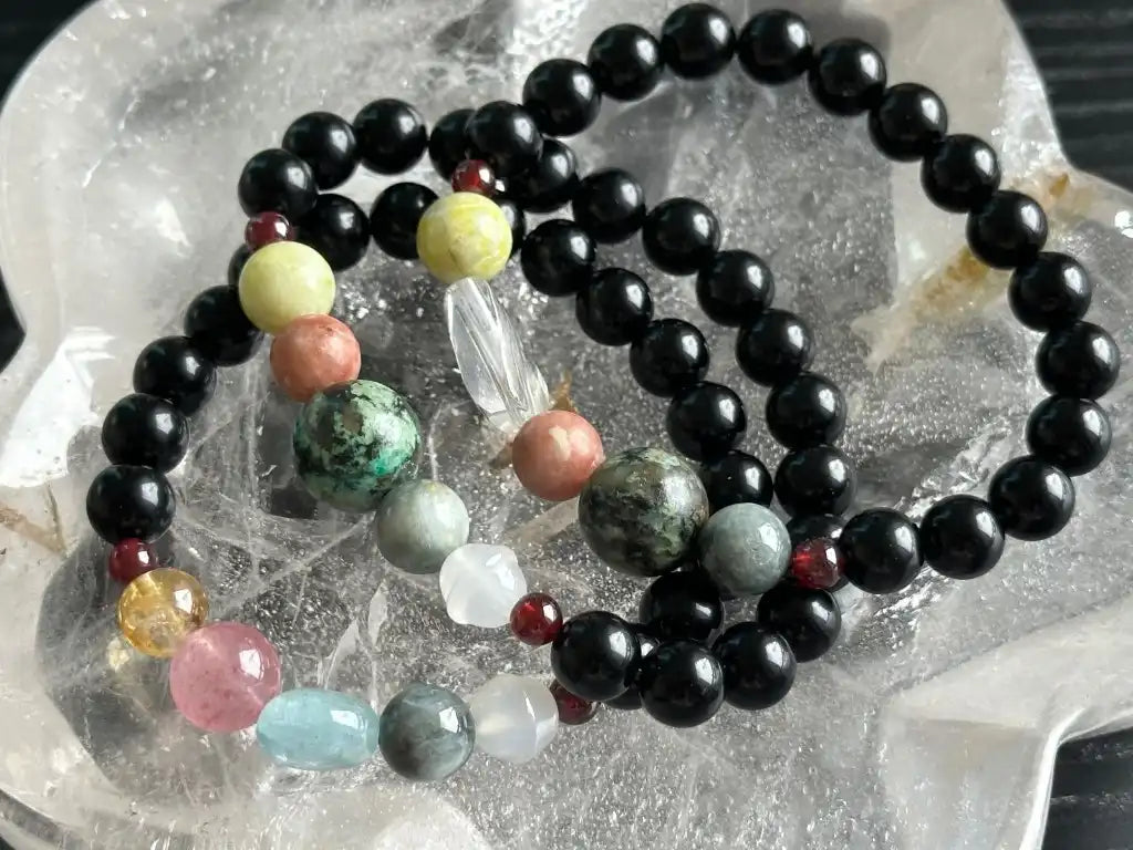 7 Chakra Bracelet Special Intuitively Selected A Grade 100% Natural Crystal Gemstone - JING WEN CRYSTAL