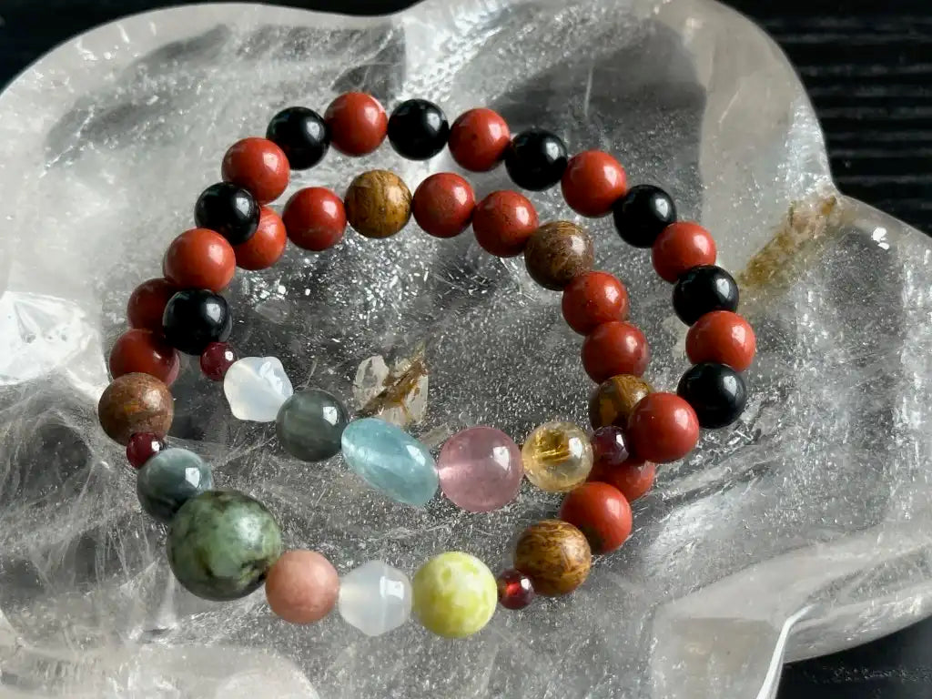 7 Chakra Bracelet Special Intuitively Selected A Grade 100% Natural Crystal Gemstone - JING WEN CRYSTAL