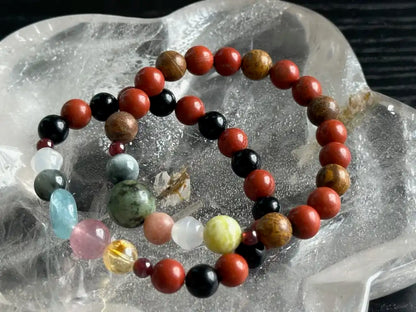 7 Chakra Bracelet Special Intuitively Selected A Grade 100% Natural Crystal Gemstone - JING WEN CRYSTAL