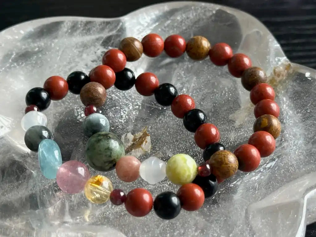 7 Chakra Bracelet Special Intuitively Selected A Grade 100% Natural Crystal Gemstone - JING WEN CRYSTAL