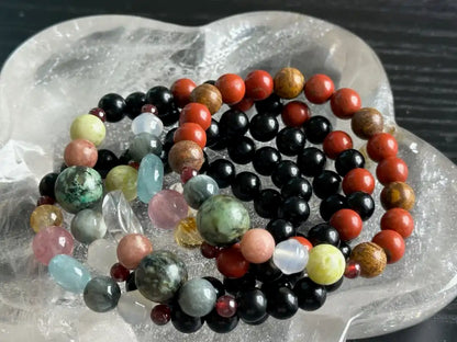 7 Chakra Bracelet Special Intuitively Selected A Grade 100% Natural Crystal Gemstone - JING WEN CRYSTAL