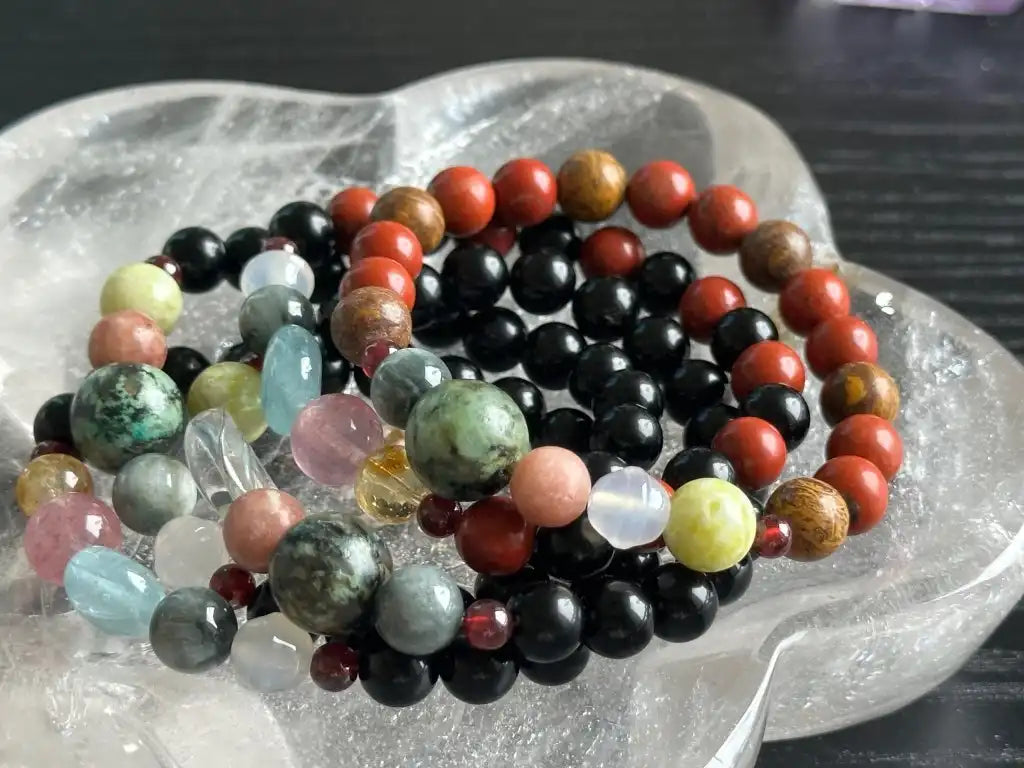 7 Chakra Bracelet Special Intuitively Selected A Grade 100% Natural Crystal Gemstone - JING WEN CRYSTAL