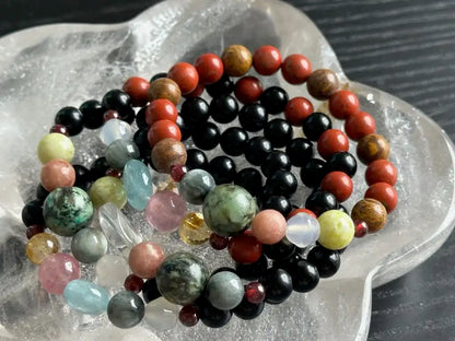 7 Chakra Bracelet Special Intuitively Selected A Grade 100% Natural Crystal Gemstone - JING WEN CRYSTAL