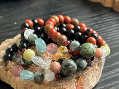 7 Chakra Bracelet Special Intuitively Selected A Grade 100% Natural Crystal Gemstone - JING WEN CRYSTAL