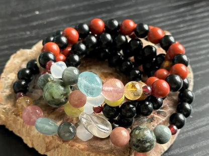 7 Chakra Bracelet Special Intuitively Selected A Grade 100% Natural Crystal Gemstone - JING WEN CRYSTAL