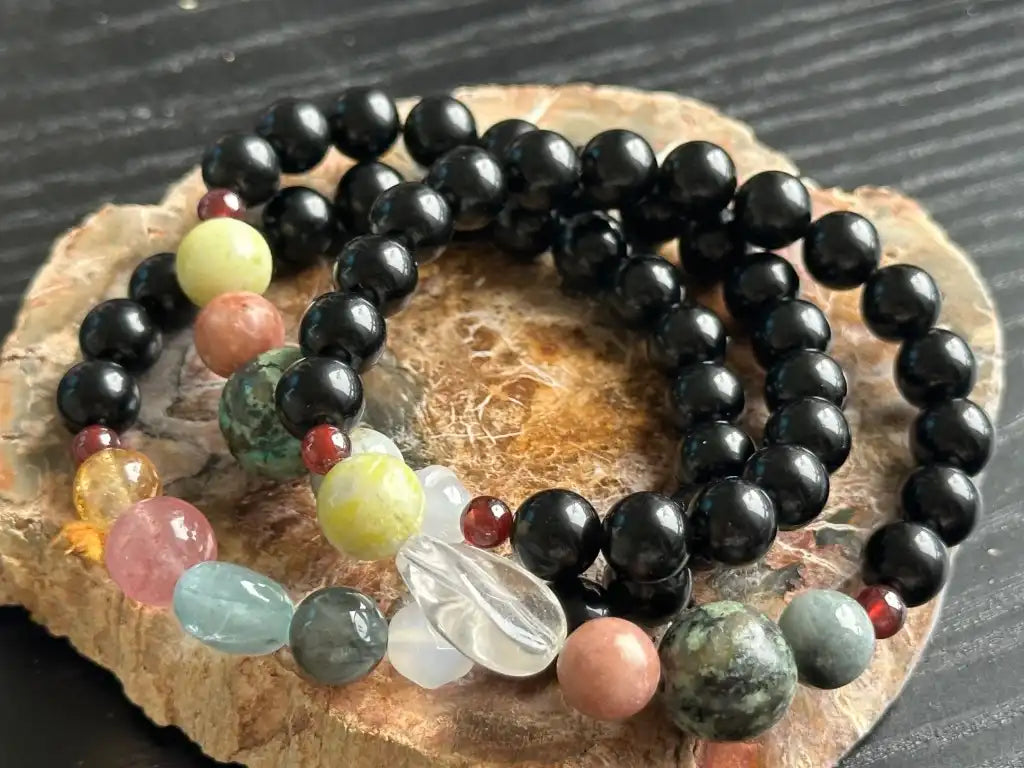 7 Chakra Bracelet Special Intuitively Selected A Grade 100% Natural Crystal Gemstone - JING WEN CRYSTAL