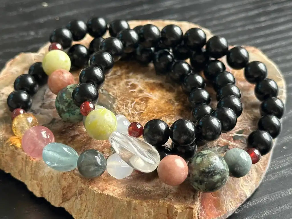 7 Chakra Bracelet Special Intuitively Selected A Grade 100% Natural Crystal Gemstone - JING WEN CRYSTAL