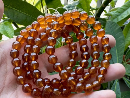 India Orange Garnet Bracelet 7-8mm A Grade 100% Natural Crystal Gemstone - JING WEN CRYSTAL