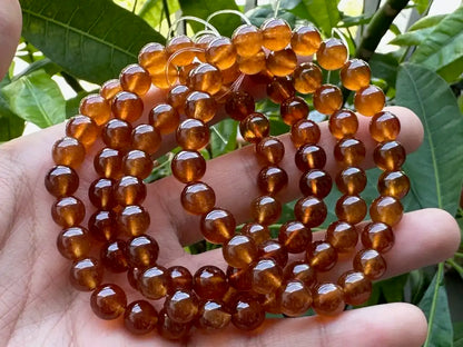 India Orange Garnet Bracelet 7-8mm A Grade 100% Natural Crystal Gemstone - JING WEN CRYSTAL