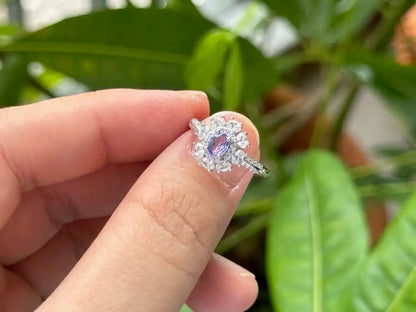 Tanzania Tanzanite Adjustable Ring A Grade with Silver 925 100% Natural Crystal - JING WEN CRYSTAL