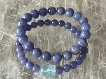 Tanzania Tanzanite Bracelet A Grade 100% Natural Crystal Gemstone - JING WEN CRYSTAL