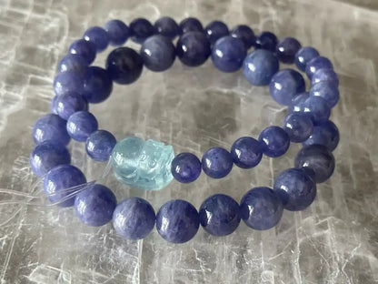 Tanzania Tanzanite Bracelet A Grade 100% Natural Crystal Gemstone - JING WEN CRYSTAL