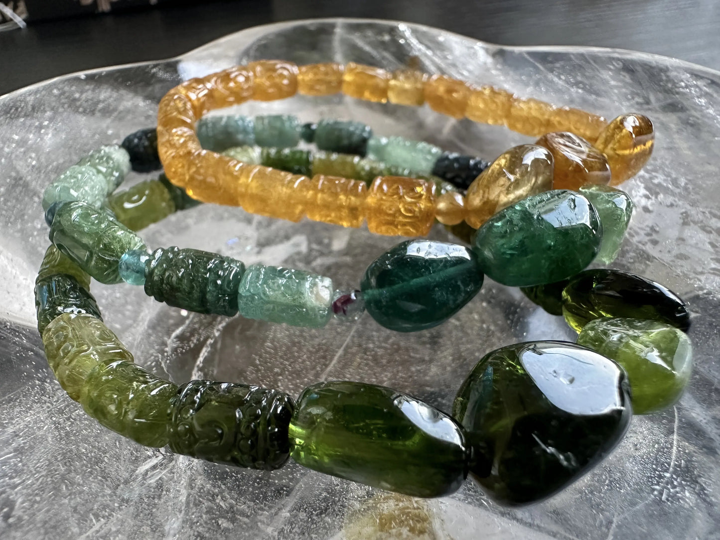 Brazil Multicolor Tourmaline Old Mine Bracelet High A Grade 100% Natural Crystal Gemstone