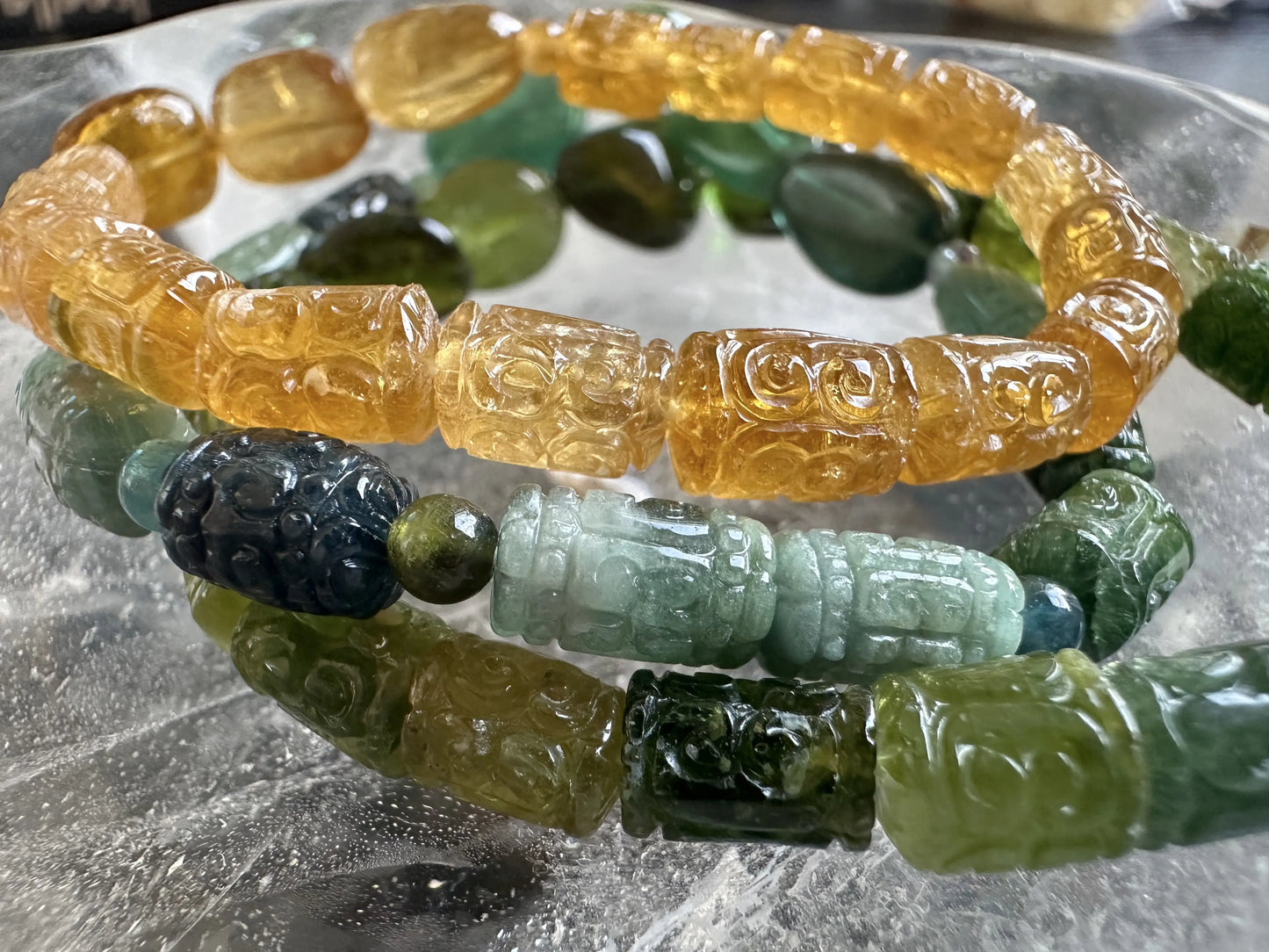 Brazil Multicolor Tourmaline Old Mine Bracelet High A Grade 100% Natural Crystal Gemstone