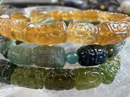 Brazil Multicolor Tourmaline Old Mine Bracelet High A Grade 100% Natural Crystal Gemstone