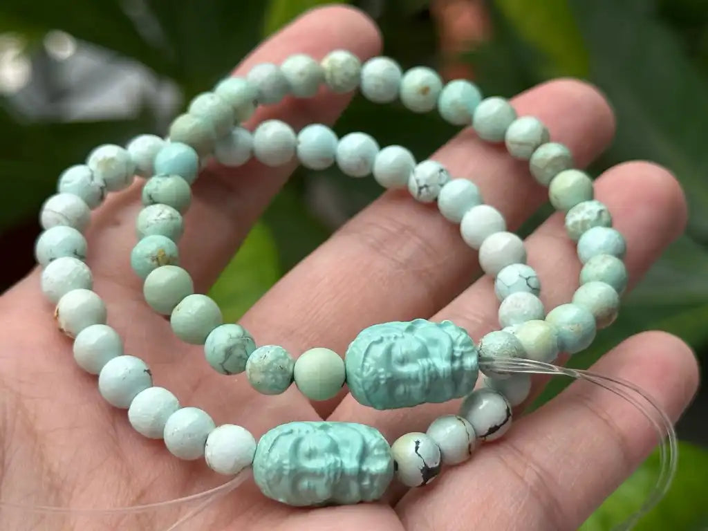 USA Turquoise Bracelet A Grade 100% Natural Crystal Gemstone - JING WEN CRYSTAL