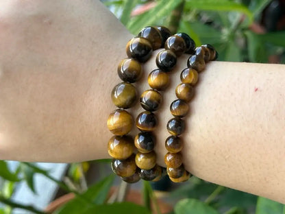 India Yellow Tiger’s Eye Bracelet A Grade 100% Natural Crystal Gemstone - JING WEN CRYSTAL