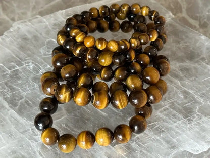 India Yellow Tiger’s Eye Bracelet A Grade 100% Natural Crystal Gemstone - JING WEN CRYSTAL