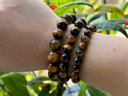 India Yellow Tiger’s Eye Bracelet A Grade 100% Natural Crystal Gemstone - JING WEN CRYSTAL