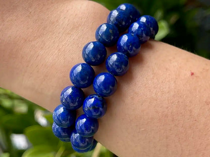 Afghanistan Blue Lapis Lazuli Bracelet A Grade 100% Natural Crystal Gemstone - JING WEN CRYSTAL