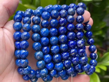 Afghanistan Blue Lapis Lazuli Bracelet A Grade 100% Natural Crystal Gemstone - JING WEN CRYSTAL