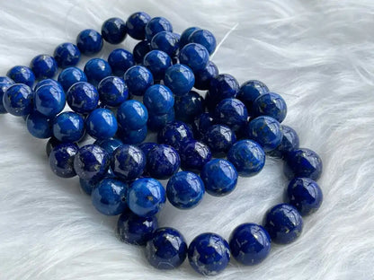 Afghanistan Blue Lapis Lazuli Bracelet A Grade 100% Natural Crystal Gemstone - JING WEN CRYSTAL