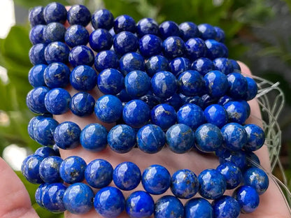 Afghanistan Blue Lapis Lazuli Bracelet A Grade 100% Natural Crystal Gemstone - JING WEN CRYSTAL