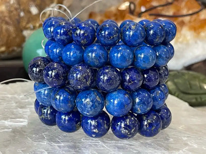 Afghanistan Blue Lapis Lazuli Bracelet A Grade 100% Natural Crystal Gemstone - JING WEN CRYSTAL