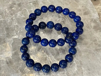 Afghanistan Blue Lapis Lazuli Bracelet A Grade 100% Natural Crystal Gemstone - JING WEN CRYSTAL