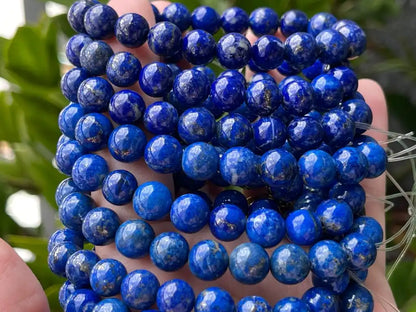 Afghanistan Blue Lapis Lazuli Bracelet A Grade 100% Natural Crystal Gemstone - JING WEN CRYSTAL