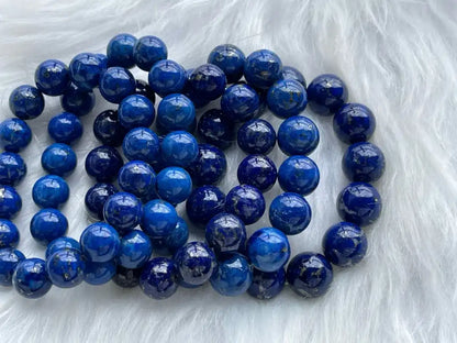 Afghanistan Blue Lapis Lazuli Bracelet A Grade 100% Natural Crystal Gemstone - JING WEN CRYSTAL