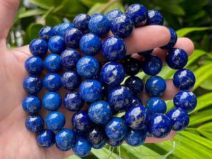 Afghanistan Blue Lapis Lazuli Bracelet A Grade 100% Natural Crystal Gemstone - JING WEN CRYSTAL