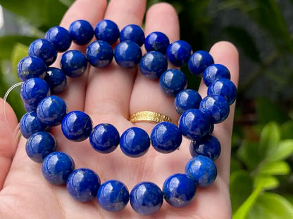 Afghanistan Blue Lapis Lazuli Bracelet A Grade 100% Natural Crystal Gemstone - JING WEN CRYSTAL