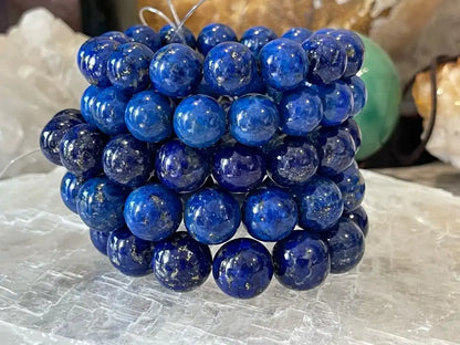 Afghanistan Blue Lapis Lazuli Bracelet A Grade 100% Natural Crystal Gemstone - JING WEN CRYSTAL