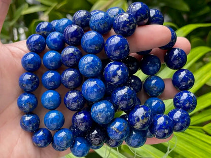 Afghanistan Blue Lapis Lazuli Bracelet A Grade 100% Natural Crystal Gemstone - JING WEN CRYSTAL