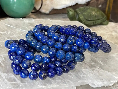 Afghanistan Blue Lapis Lazuli Bracelet A Grade 100% Natural Crystal Gemstone - JING WEN CRYSTAL