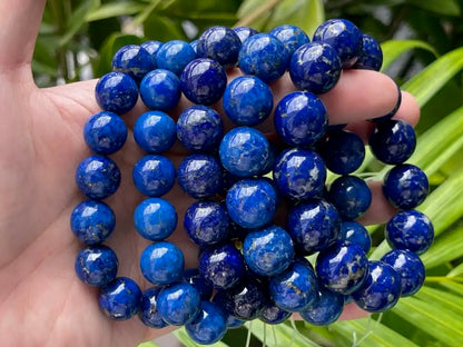 Afghanistan Blue Lapis Lazuli Bracelet A Grade 100% Natural Crystal Gemstone - JING WEN CRYSTAL