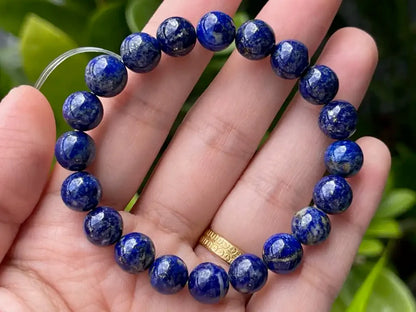 Afghanistan Blue Lapis Lazuli Bracelet A Grade 100% Natural Crystal Gemstone - JING WEN CRYSTAL