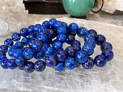 Afghanistan Blue Lapis Lazuli Bracelet A Grade 100% Natural Crystal Gemstone - JING WEN CRYSTAL