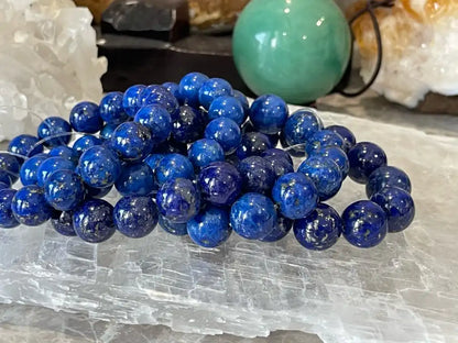 Afghanistan Blue Lapis Lazuli Bracelet A Grade 100% Natural Crystal Gemstone - JING WEN CRYSTAL